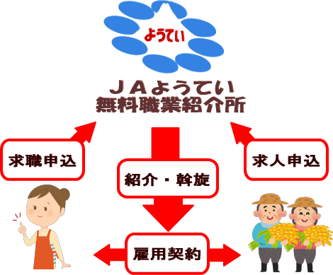 ＪＡようてい無料職業紹介所のフロー図